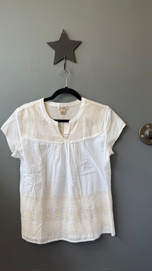 Embroidered Eyelet Top