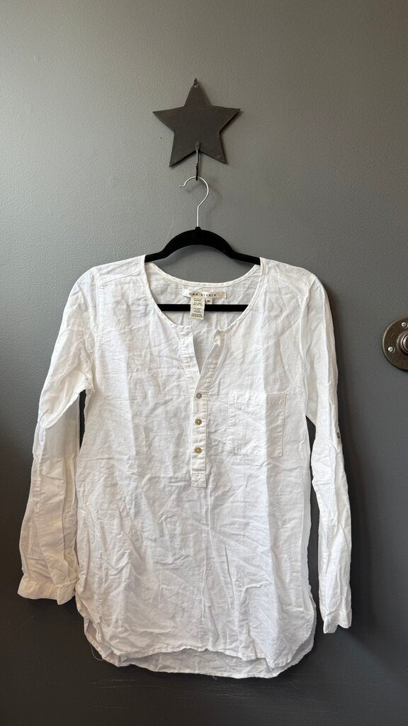 Linen Cotton Popover Top