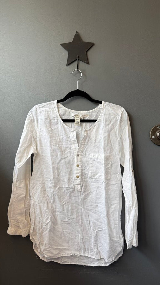 Linen Cotton Popover Top