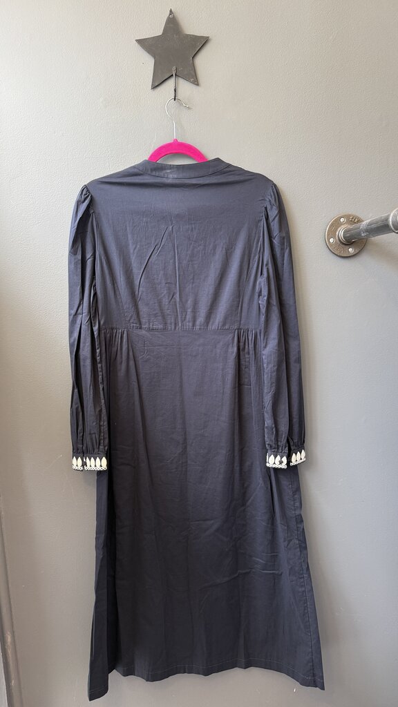 Embroidered Mirror Midi Caftan Dress