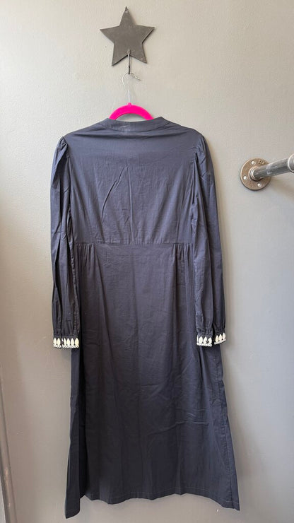 Embroidered Mirror Midi Caftan Dress