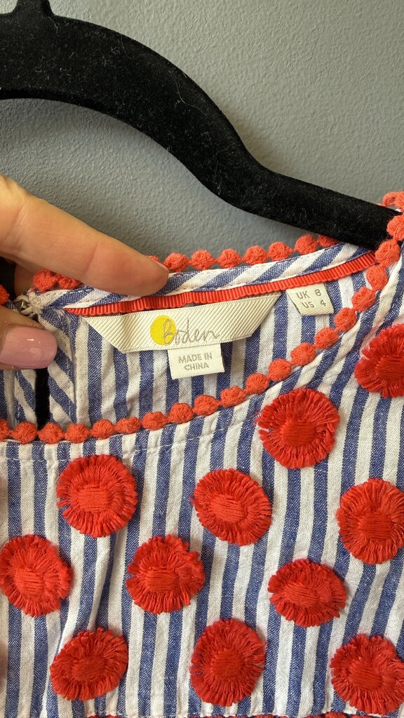 Stripe Embroidery Top