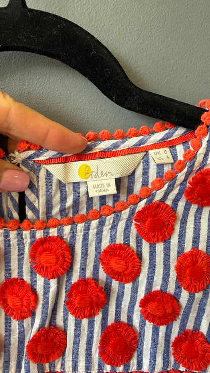 Stripe Embroidery Top