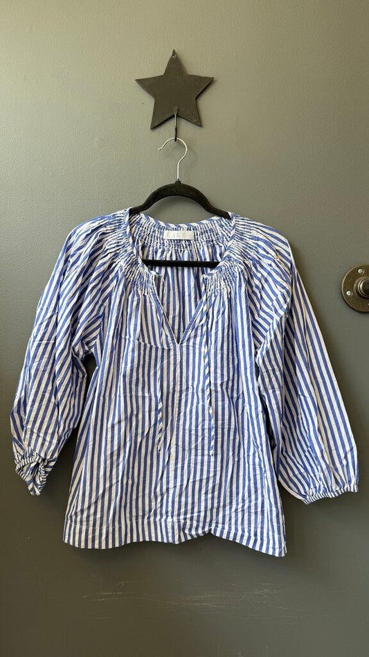 Cotton Percale Stripe Top