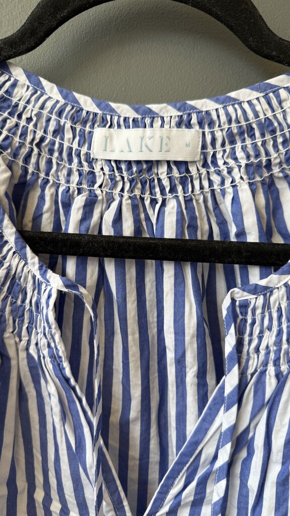 Cotton Percale Stripe Top