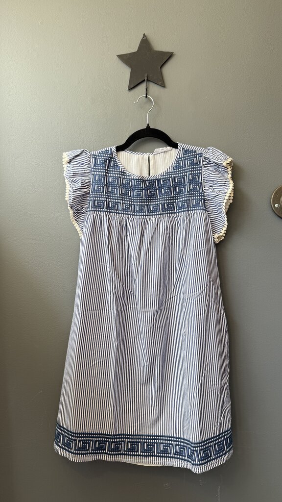 Stripe Greek Key Mini Dress