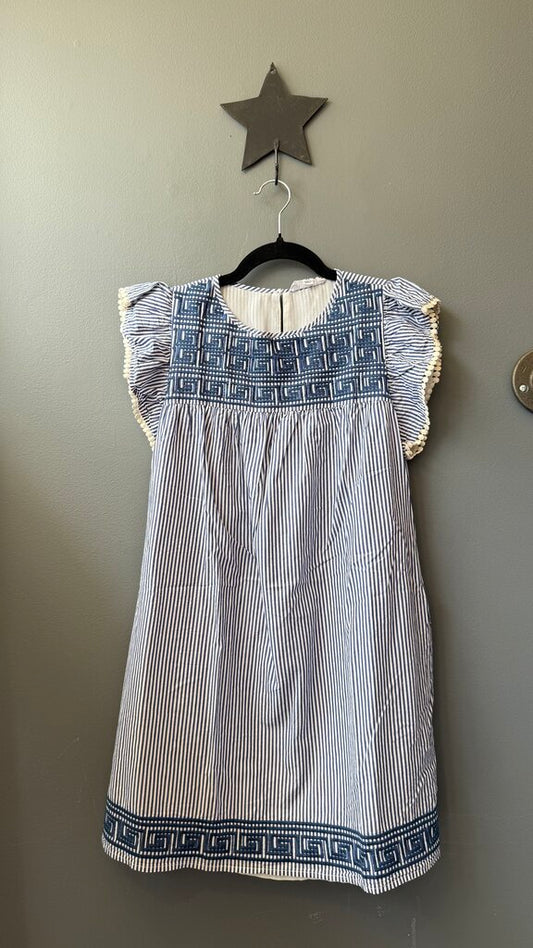 Stripe Greek Key Mini Dress