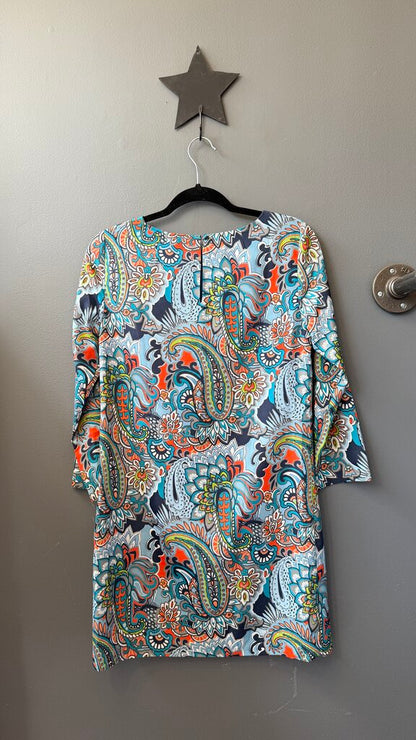 Paisley 3/4 Sleeve Shift Dress