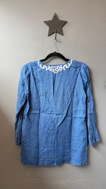Linen Embroidered Tunic Top