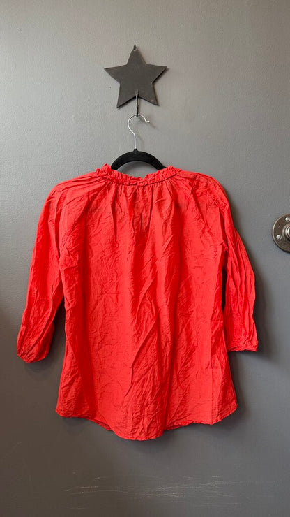 Cotton Silk Popover Blouse