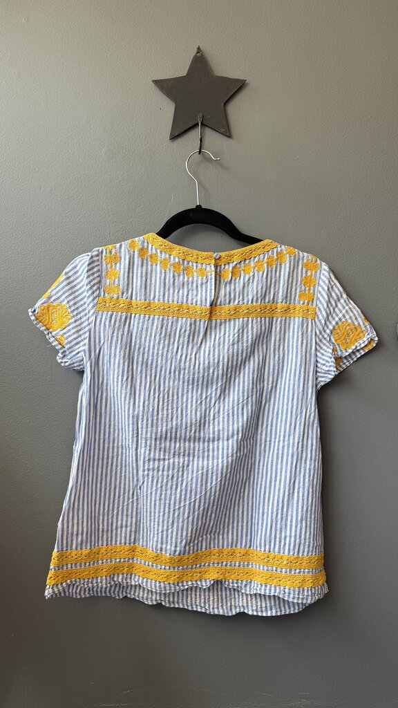 Stripe Embroidery Top