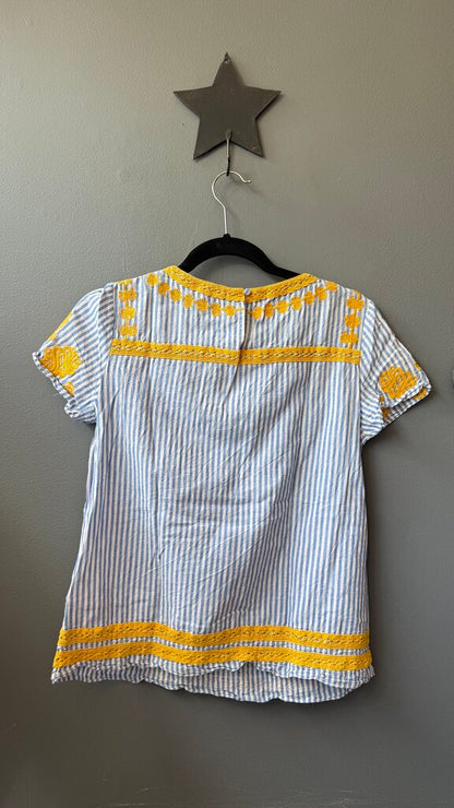 Stripe Embroidery Top