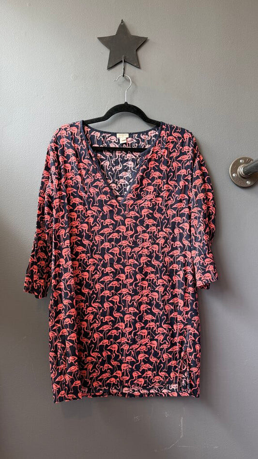 Flamingo Cover Up Tunic Dress