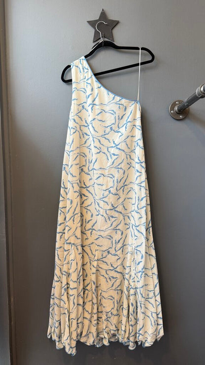 Coral Print One Shoulder Maxi Dress