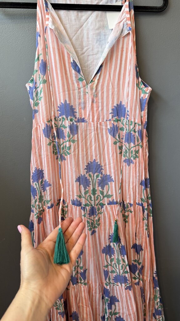 Tiered Block Print Maxi Dress