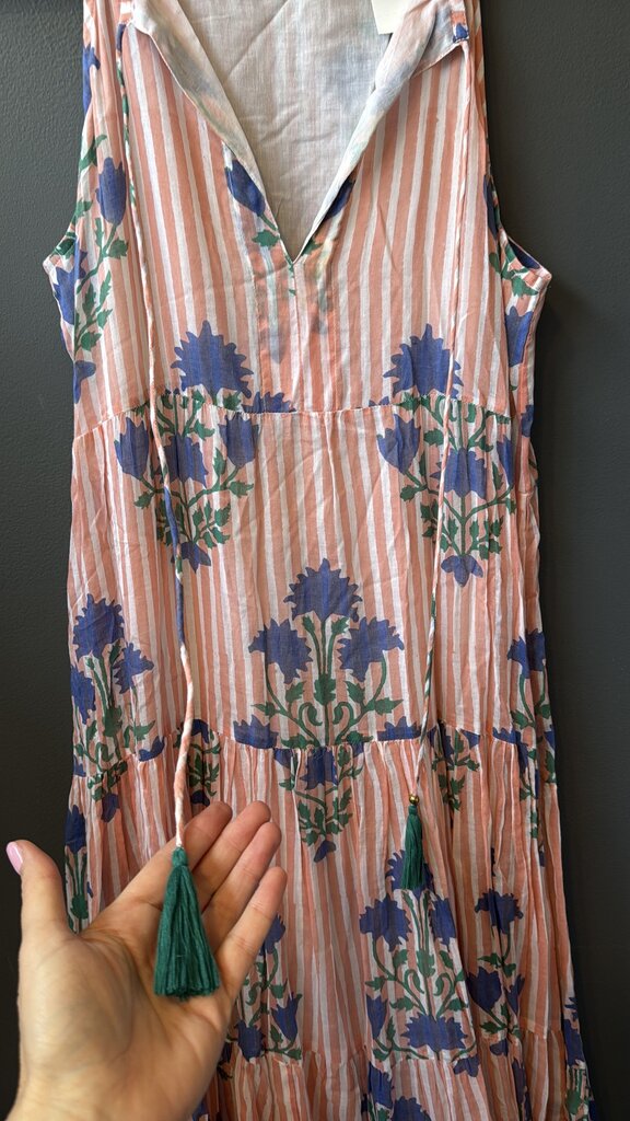 Tiered Block Print Maxi Dress
