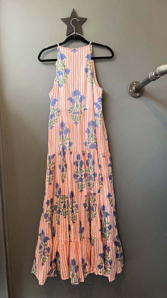 Tiered Block Print Maxi Dress