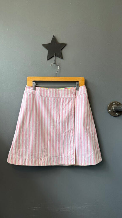 Reversible Patch Print / Stripe Skirt