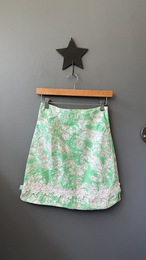 Floral Lace Hem Skirt