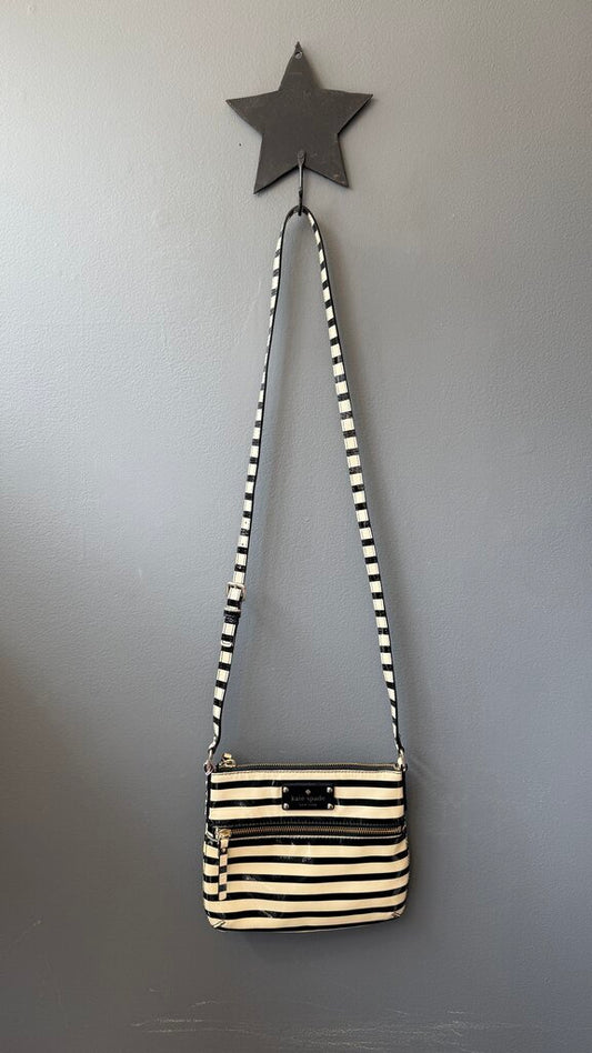 Stripe Patent Crossbody Bag
