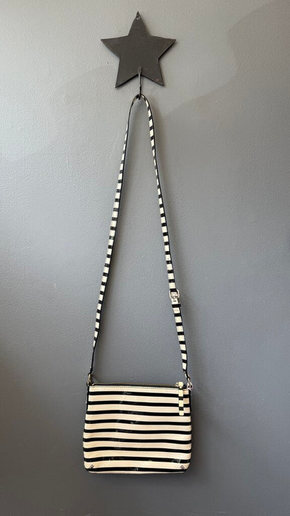 Stripe Patent Crossbody Bag