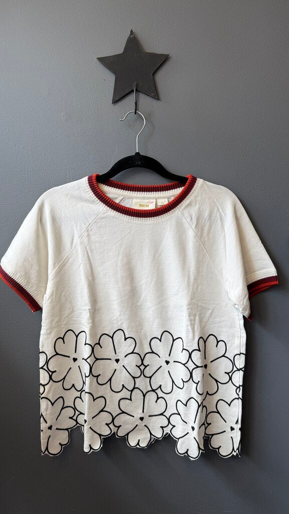 Flower Hem TShirt Top