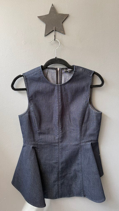 Sleeveless Denim Peplum Top