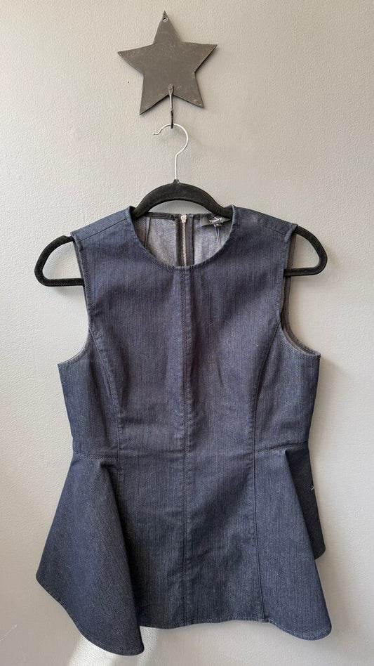 Sleeveless Denim Peplum Top
