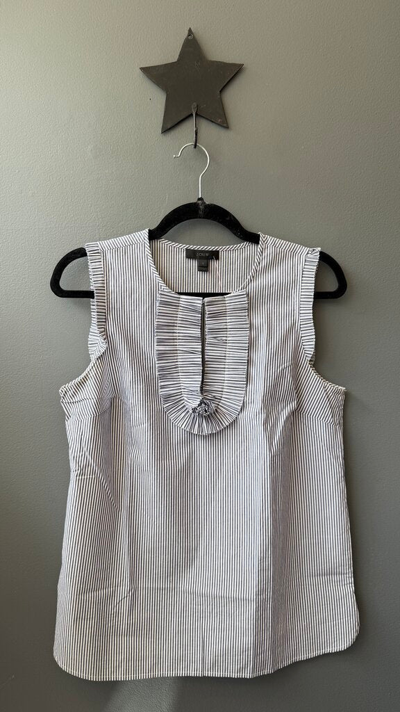 Stripe Ruffle Neck Top