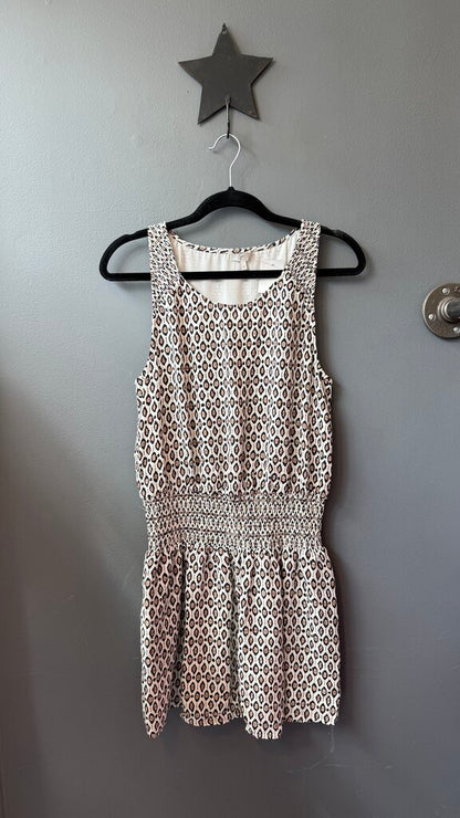 Silk Racerback Smocked Waist Dress