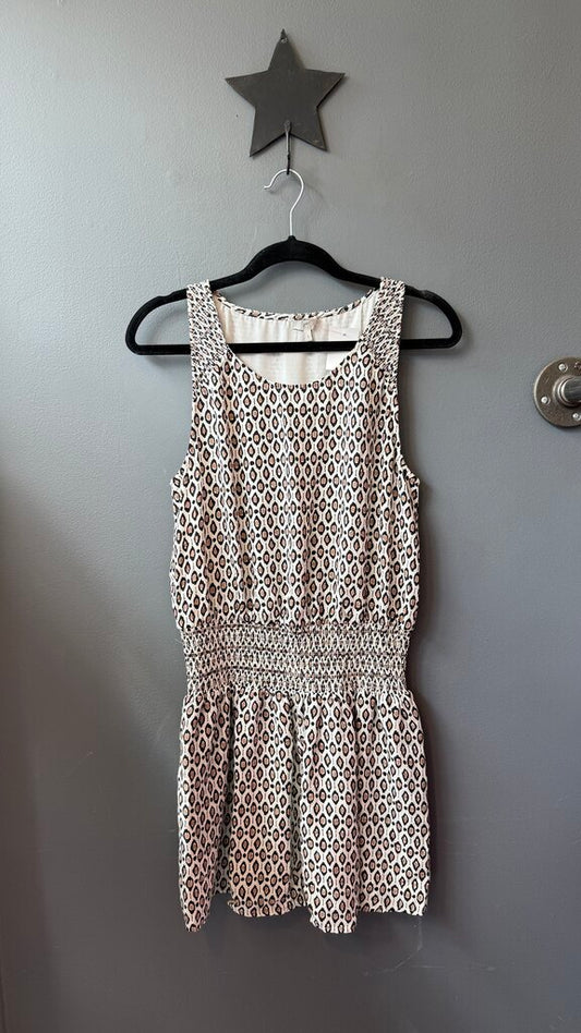 Silk Racerback Smocked Waist Dress