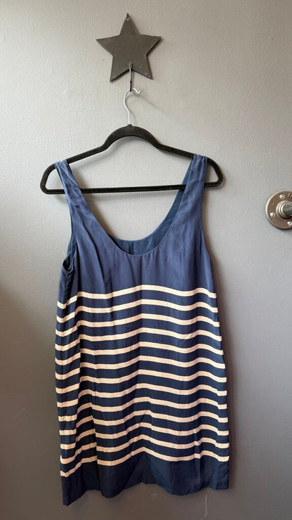 Silk Stripe Tank Shift Dress