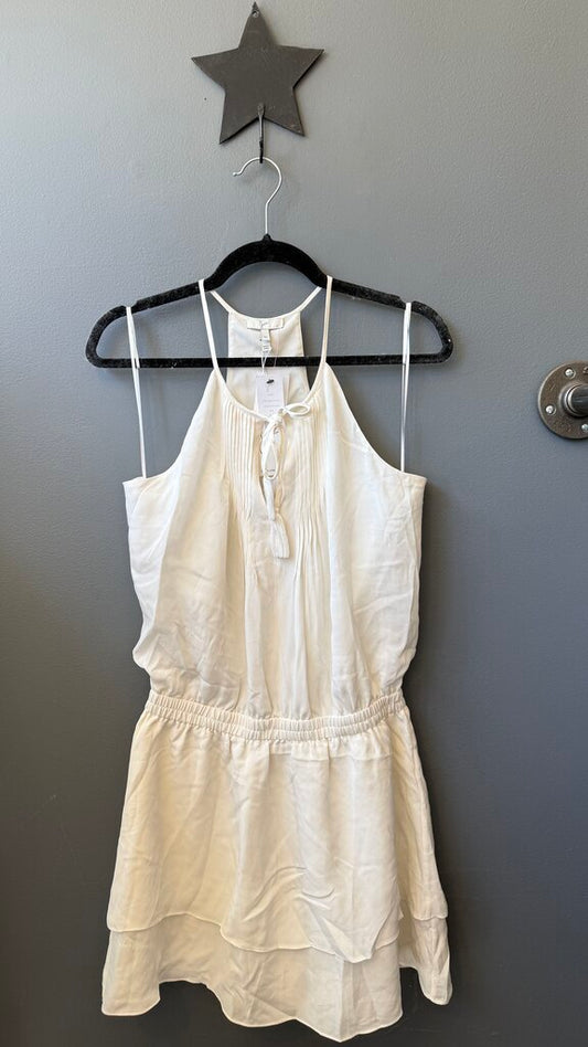 Silk Smocked Waist Racerback Dress
