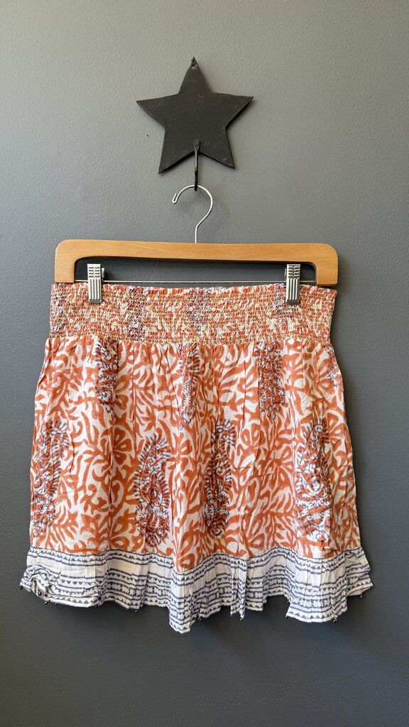 Printed Smocked Waist Skirt