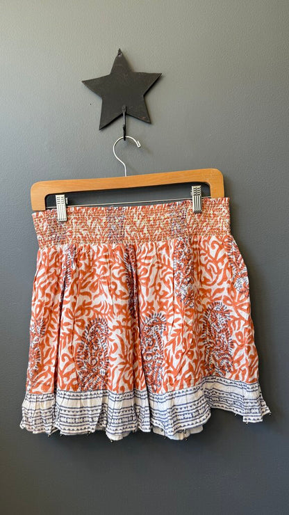 Printed Smocked Waist Skirt
