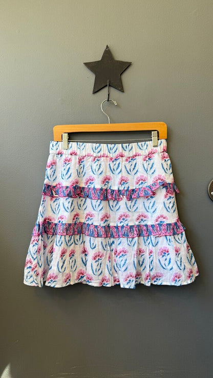 Block Print Cotton Tiered Skirt