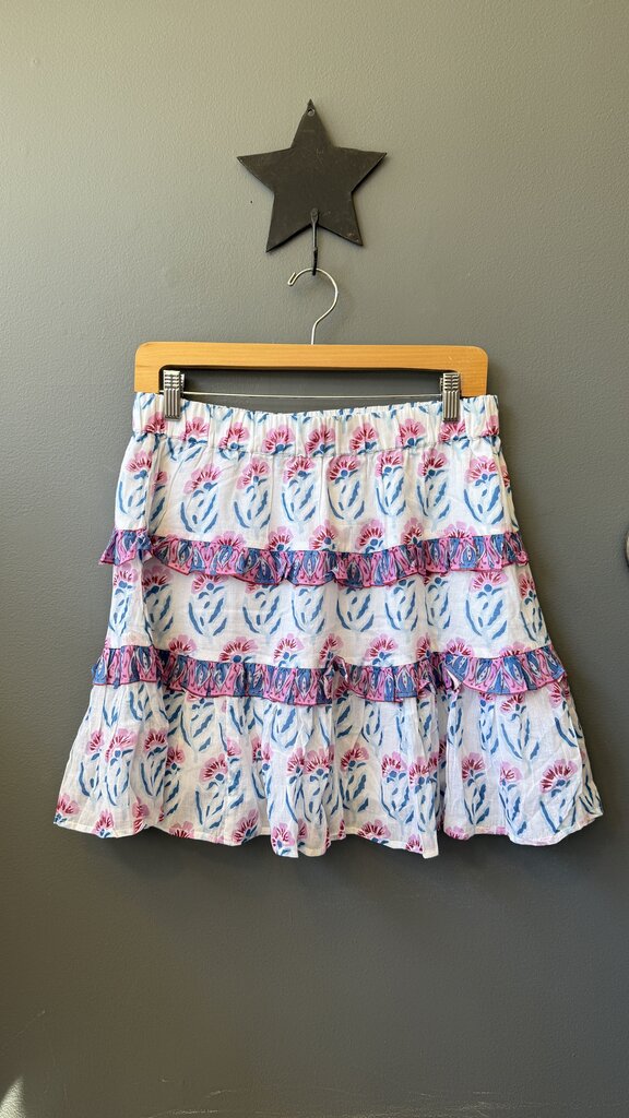 Block Print Cotton Tiered Skirt
