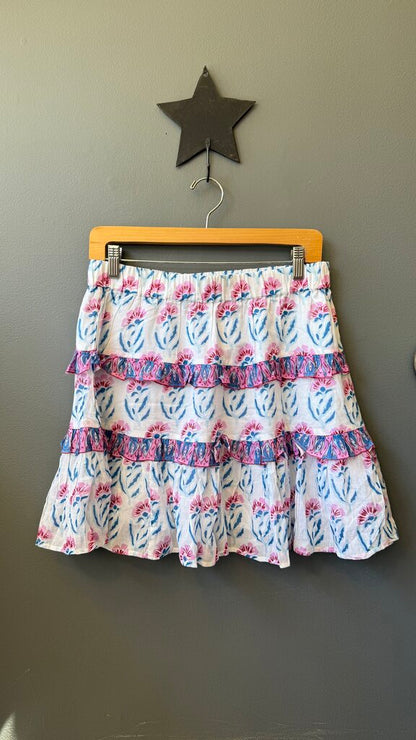 Block Print Cotton Tiered Skirt
