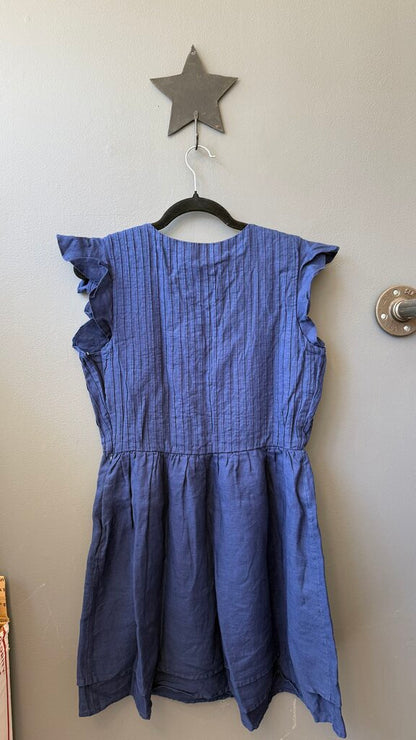 Linen Pintuck Fit Flare Dress