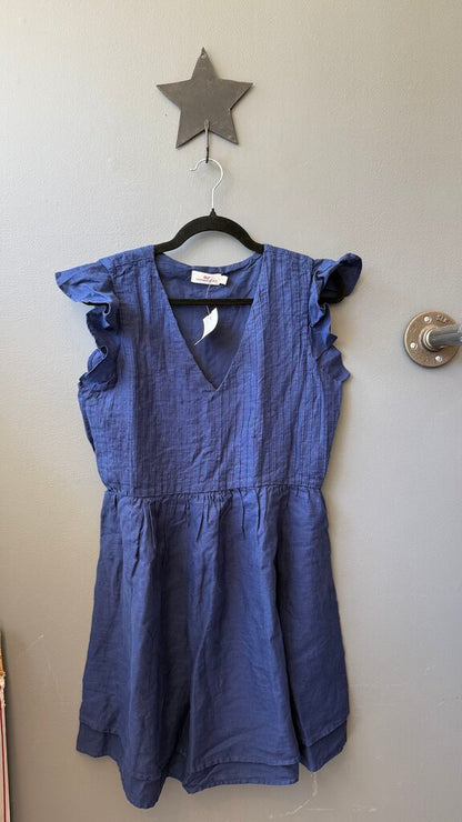 Linen Pintuck Fit Flare Dress