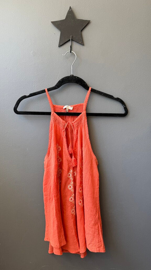 Embroidered Cotton Gauze Tank