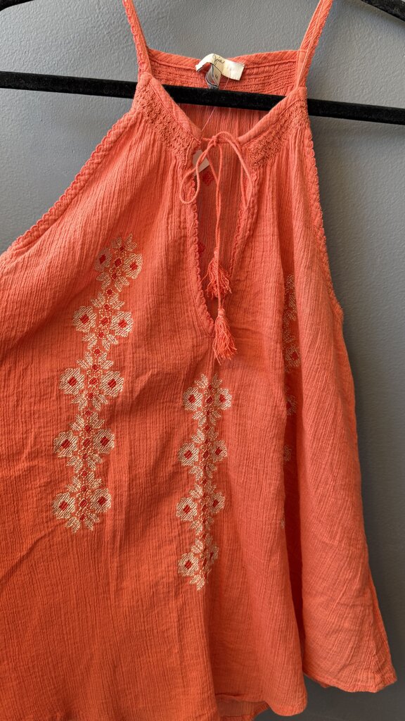 Embroidered Cotton Gauze Tank