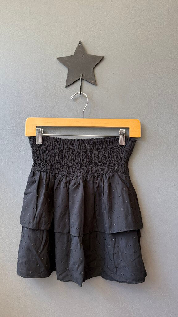 Smocked Waist Metallic Thread Skirt
