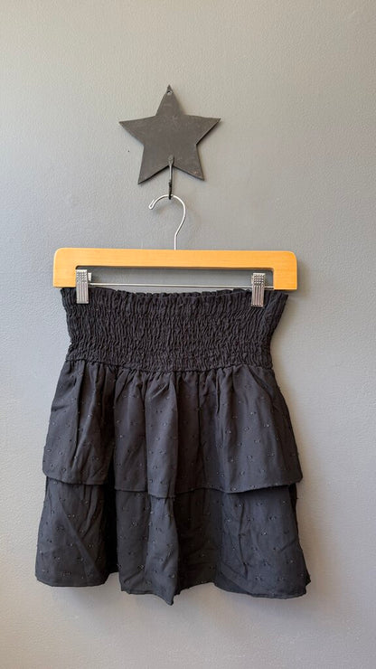 Smocked Waist Metallic Thread Skirt