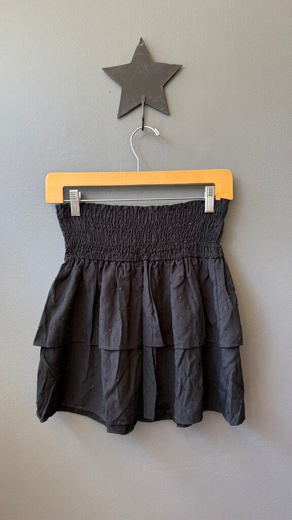 Smocked Waist Metallic Thread Skirt