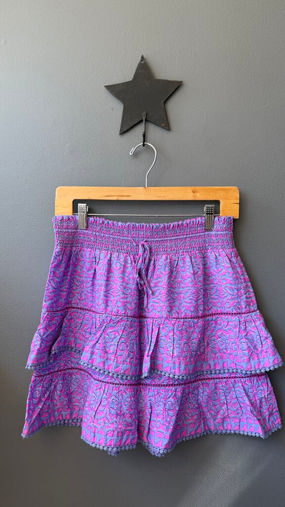 Tiered Print Mini Skirt
