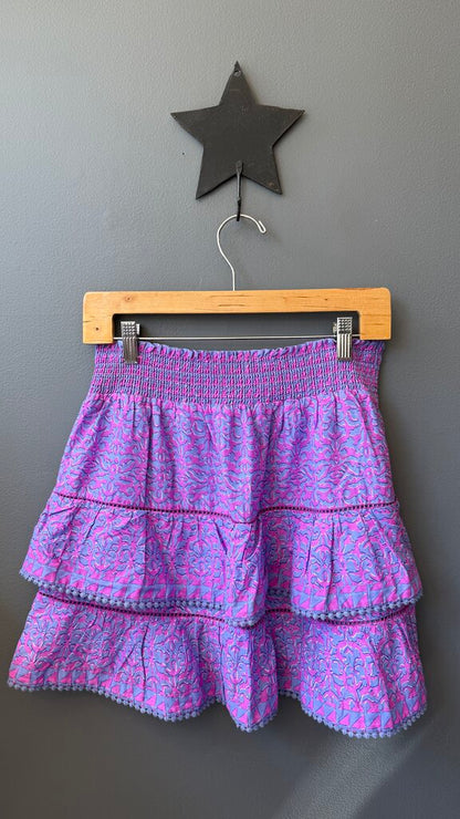 Tiered Print Mini Skirt