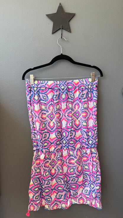 Printed Strapless Coverup Dress
