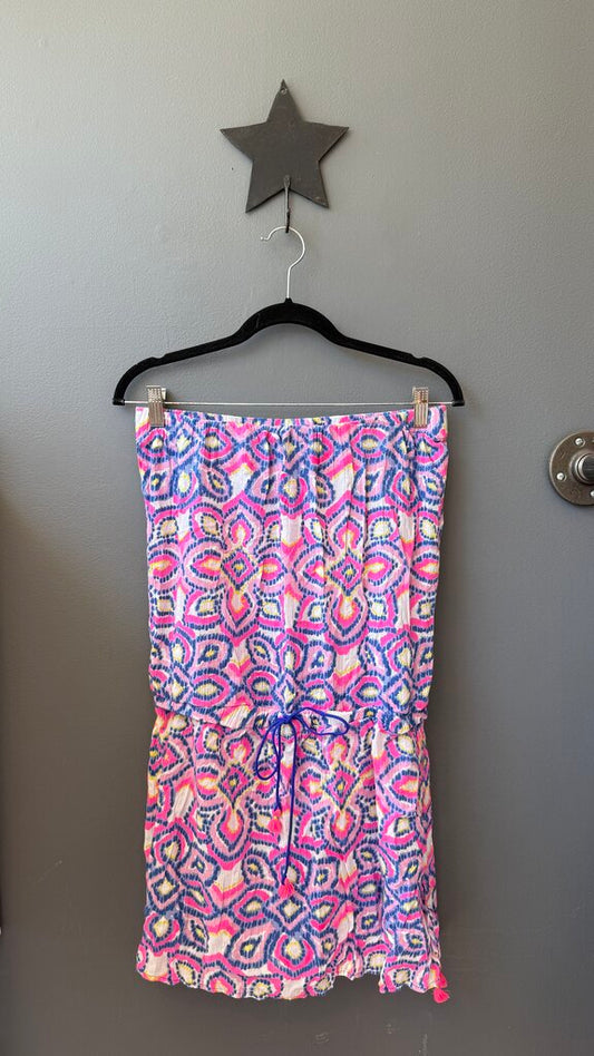 Printed Strapless Coverup Dress