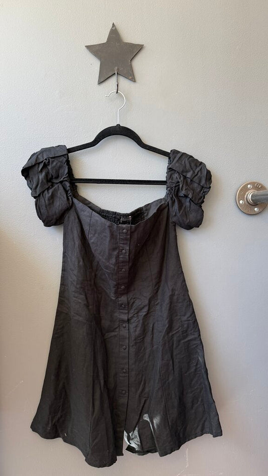 Linen Blend Off the Shoulder Dress